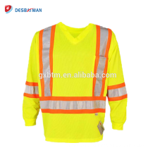 High quality fashion new 100% polyester breathable mens reflective safety T-shirt